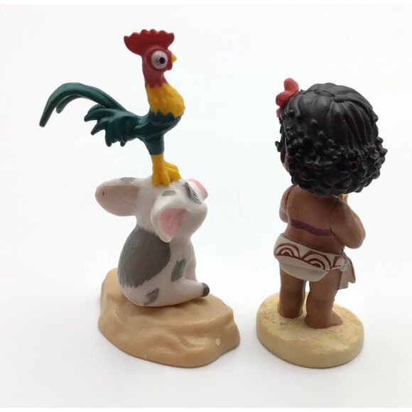 Disney 9 MOANA Figurine Lot Maui Hawk Tamatoa Te Ka Hei Hei Pua Sister Figures - Picture 6 of 14